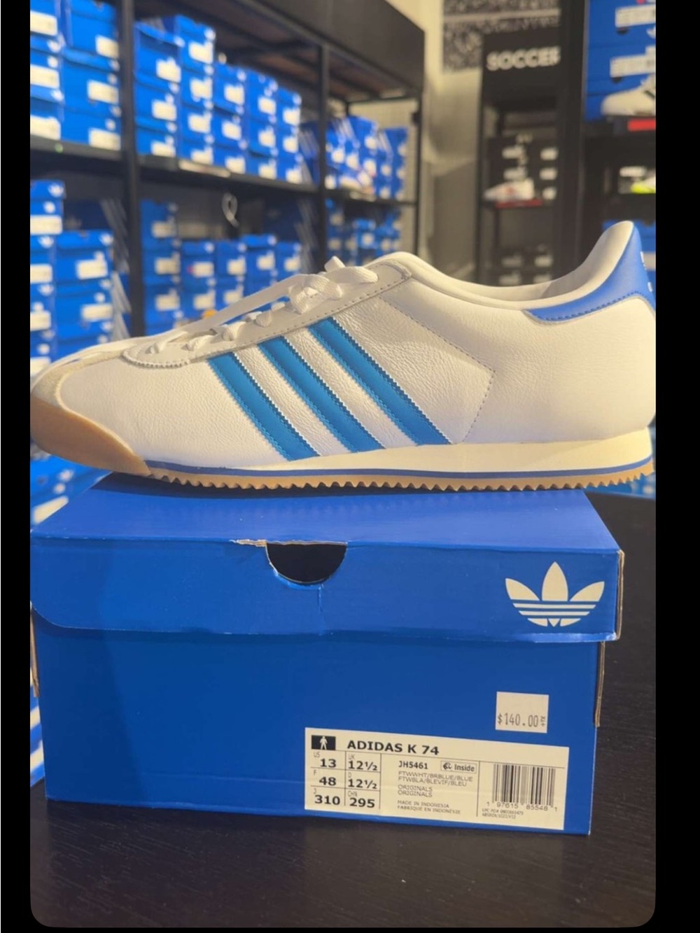 adidas White & Blue Classic Runner Sneaker
